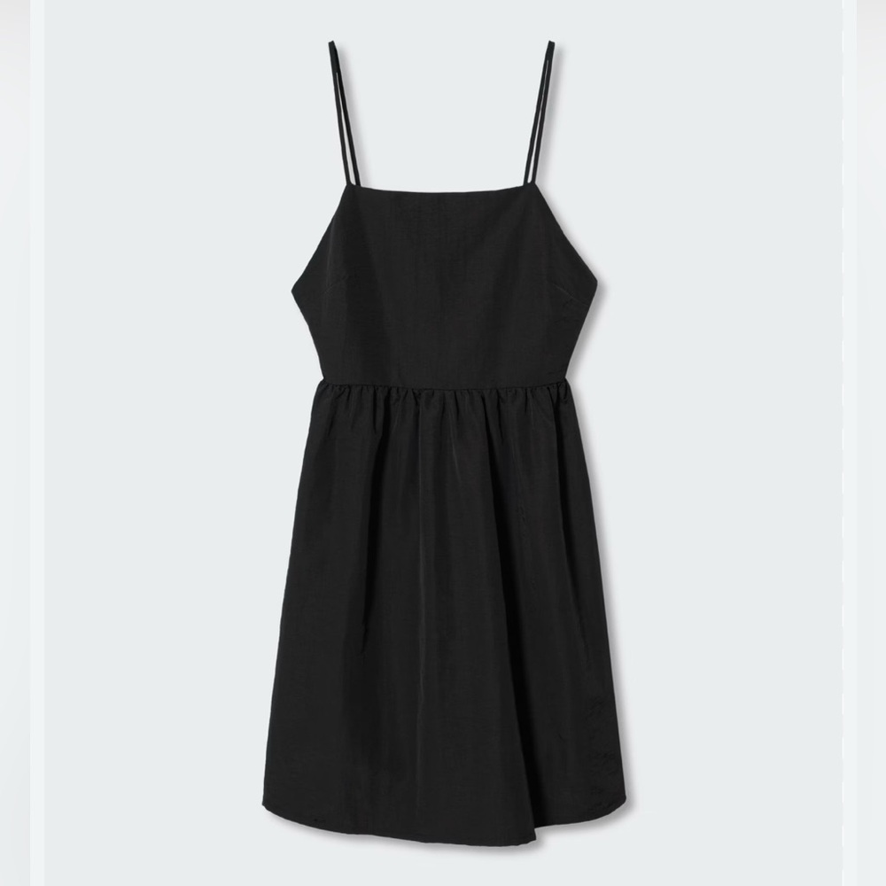Mango Black Mini Dress with Cut Out Back
